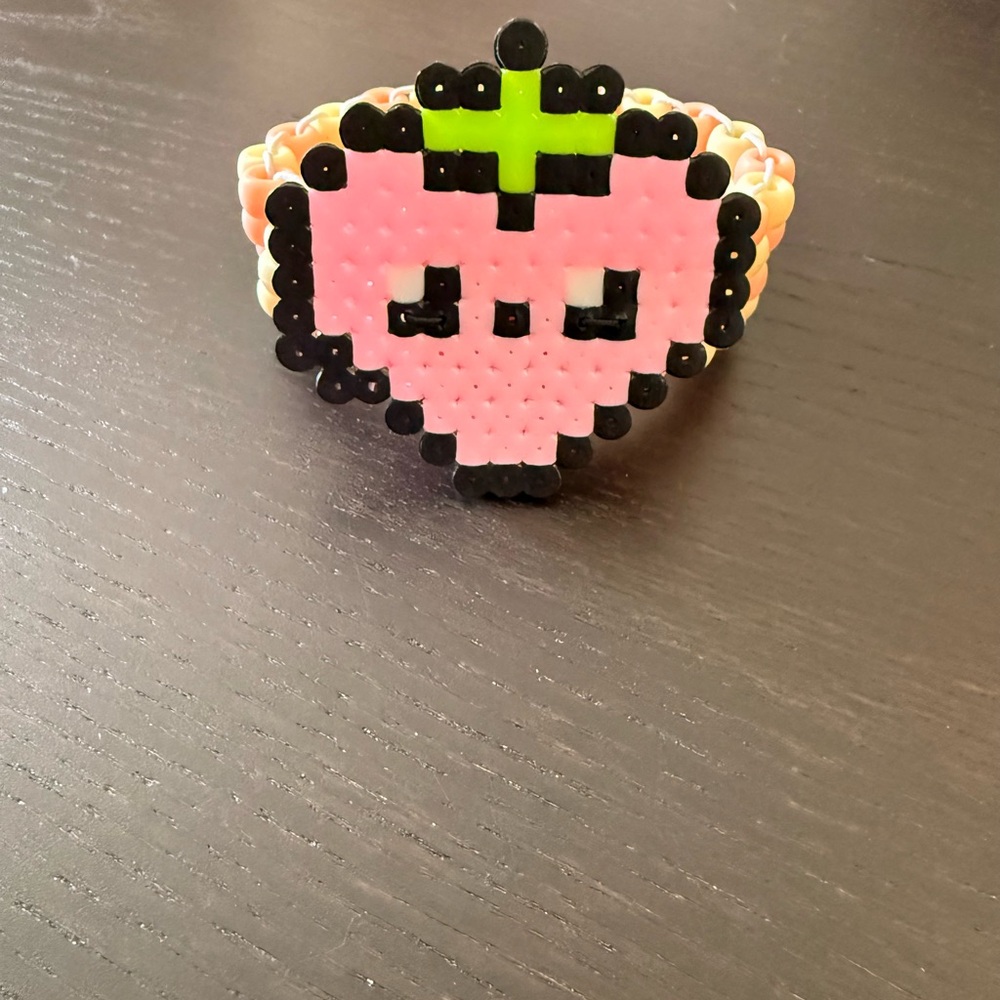 Handmade Strawberry Kandi Cuff Bracelet